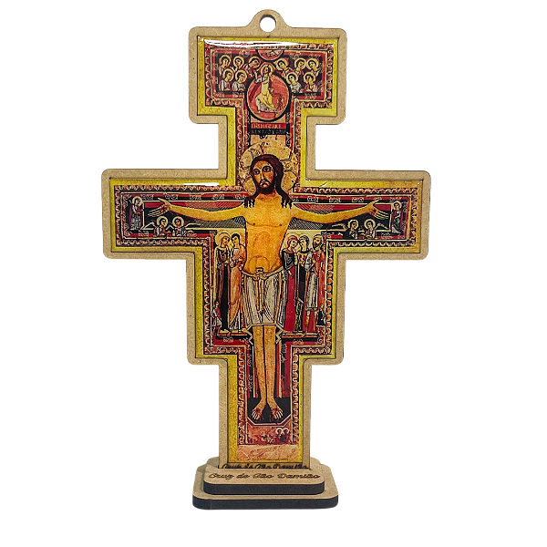 Crucifixo Cruz de São Damião em MDF 25 cm