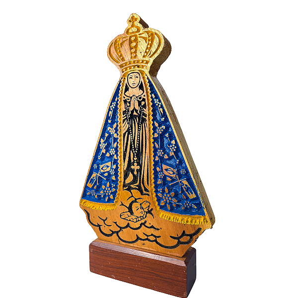 Nossa Senhora Aparecida em madeira 30cm