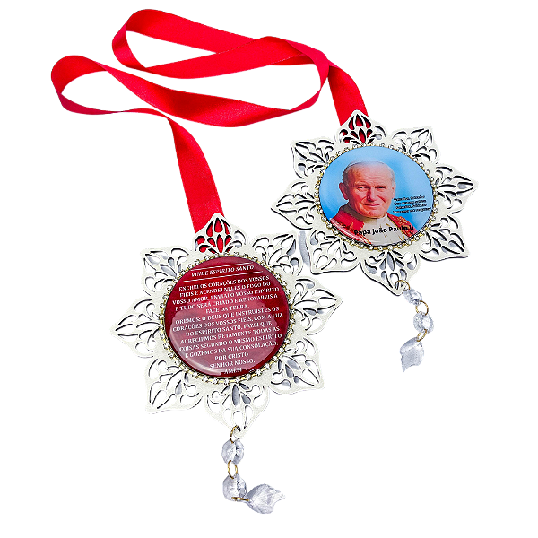 Escapulário de Porta do Papa João Paulo II e Oração Vinde Espírito Santo
