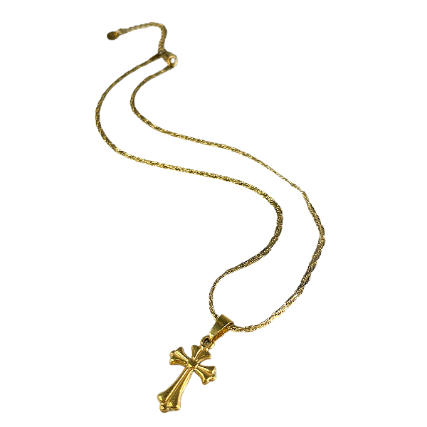 Colar cruz em aço inox