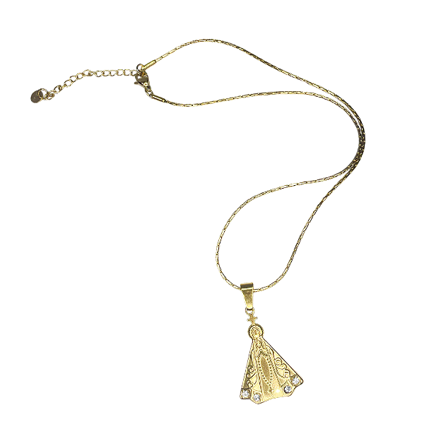 Gargantilha Nossa Senhora Aparecida aço inox