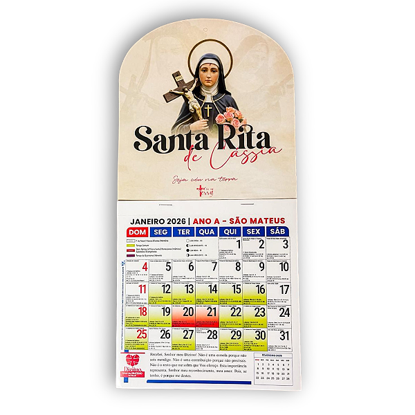 Calendário Católico 2026 - Santa Rita