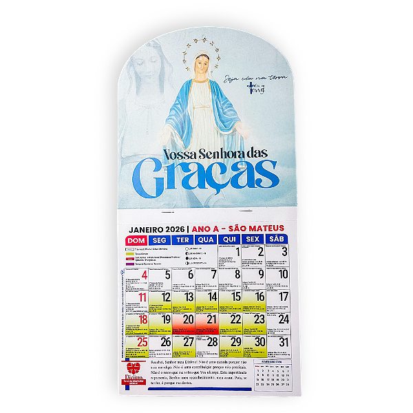 Calendário Católico 2026 - N.S das Graças
