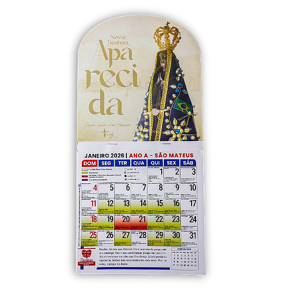 Calendário Católico 2026 - N.S Aparecida