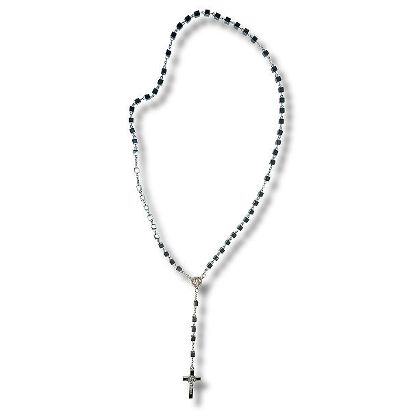 Terço de São Bento em Hematita Quadrado - 56cm