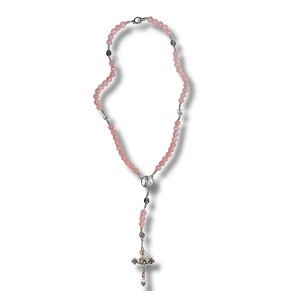 Terço Marmorizado com Medalha de Nossa Senhora Aparecida - 41cm