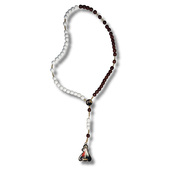 Terço com Medalha de Jesus Misericordioso e Santa Faustina - 50cm