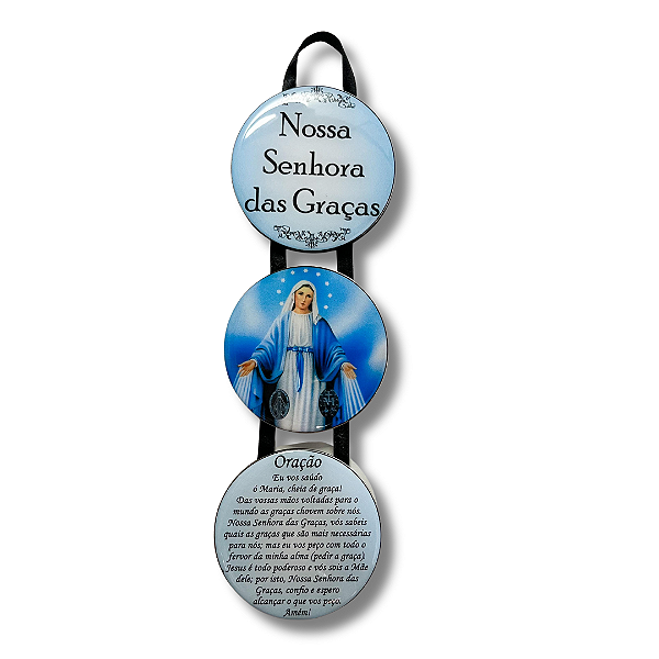 Adorno de Porta Nossa Sra. das Graças Triplo em MDF
