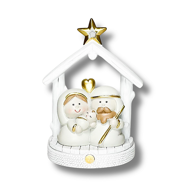 Imagem em Resina Presépio Sagrada Família Branco - 11cm