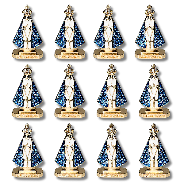 Kit com 12 Imagem de N. S. Aparecida com Strass para Painel de Carro - Atacado