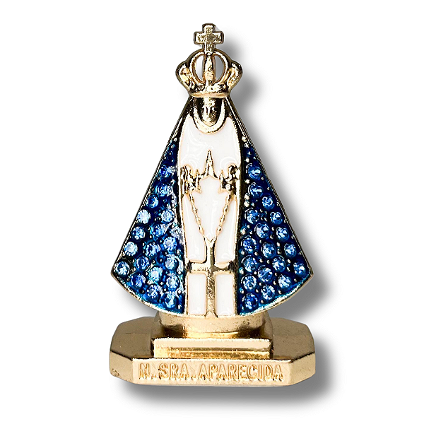 Imagem de Nossa Senhora Aparecida com Strass para Painel de Carro - 5 CM