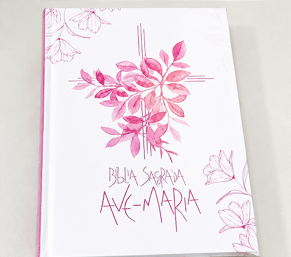 Biblia Sagrada Ave Maria capa rosa