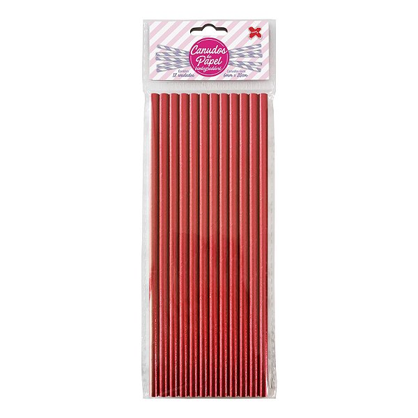 CANUDO DE PAPEL 6MMX200MM C/12-VERMELHO-METALICO