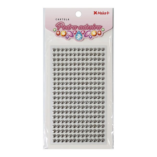 CARTELA PEDRA ADES - MEIA PEROLA 6MM PRATA MET