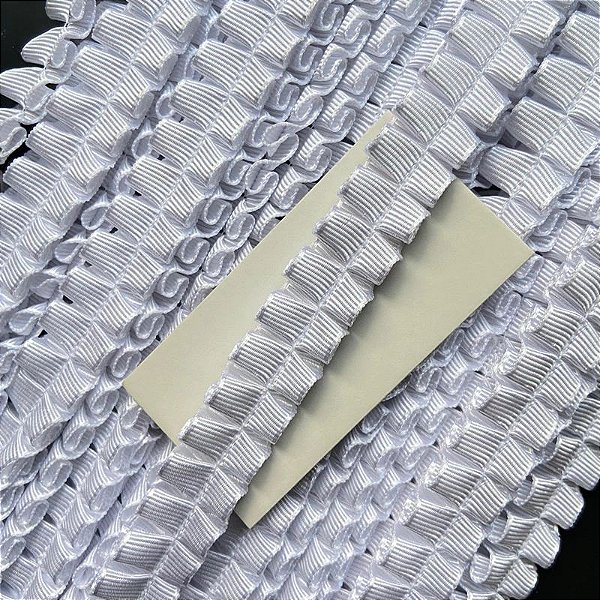 Fita Drapeada Gorgorão Nº 3 - 1m x 14mm - B01-BRANCO