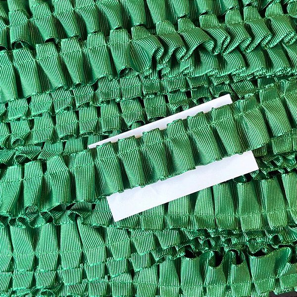 Fita Drapeada Gorgorão Nº 5 - 1m x 22mm - B220-VERDE BANDEIRA