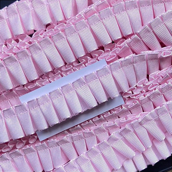 Fita Drapeada Gorgorão Nº 5 - 1m x 22mm - B02-ROSA BEBÊ