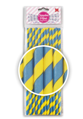 CANUDO DE PAPEL 6MMX200MM C/12-LIST AMARELO E AZUL