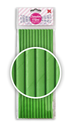 CANUDO DE PAPEL 6MMX200MM C/12-VERDE