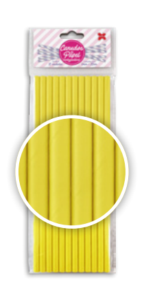 CANUDO DE PAPEL 6MMX200MM C/12-AMARELO
