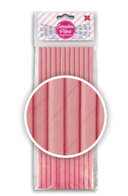 CANUDO DE PAPEL 6MMX200MM C/12-ROSA