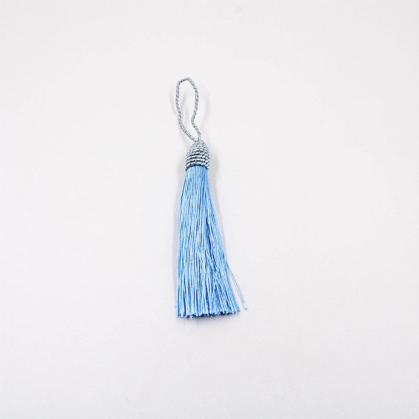 TASSEL COM TULIPA 90MM COM 5 UND - AZUL BEBE
