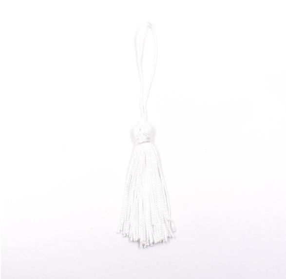 TASSEL SIMPLES 70MM COM 5 UND - BRANCO 101