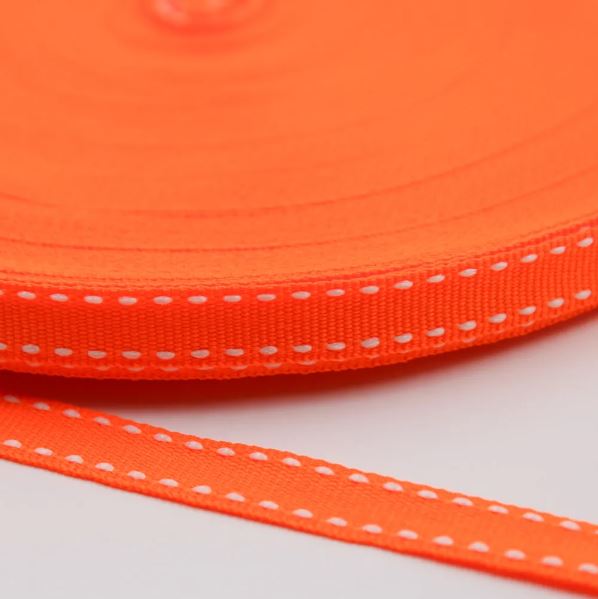 FITA PESPONTADA 10MM COM 5M - LARANJA