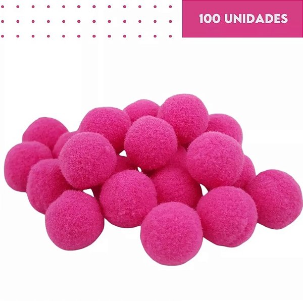 POMPOM POLIESTER 14mm - PINK 312 - 100 und