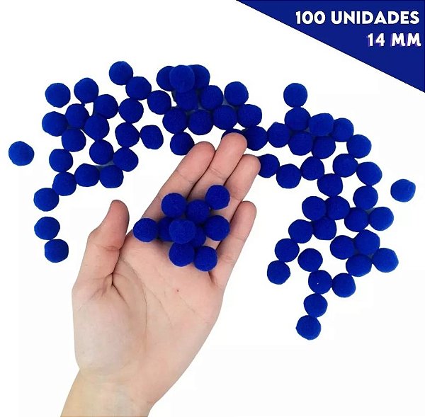 POMPOM POLIESTER 14mm - AZUL ROYAL 207 - 100 und