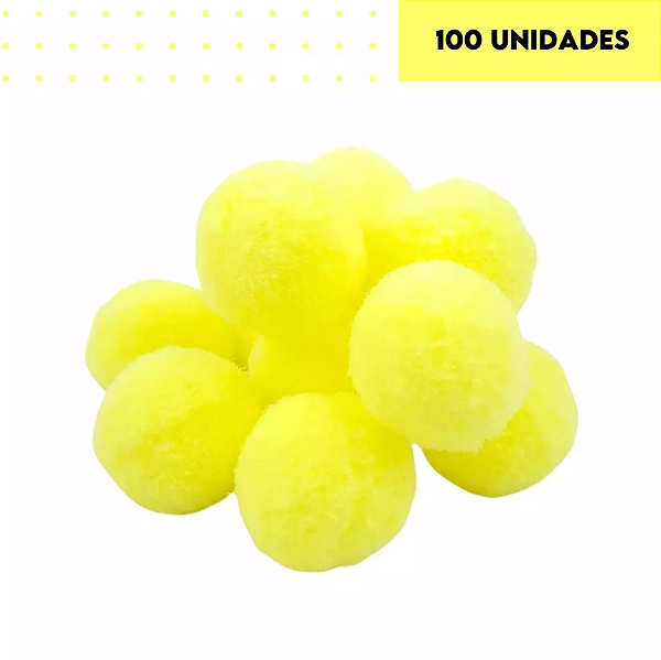 POMPOM POLIESTER 14mm - AMARELO GEMA 106 - 100 und