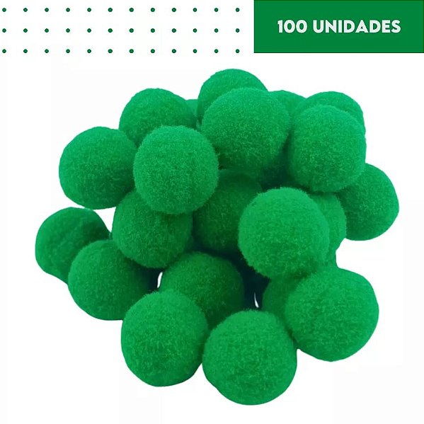 POMPOM POLIESTER 20mm - VERDE BANDEIRA - 100 und