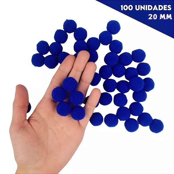 POMPOM POLIESTER 20mm - AZUL ROYAL 207 - 100 und