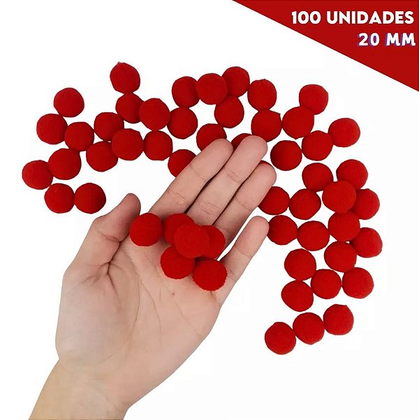 POMPOM POLIESTER 20mm - VERMELHO 145 - 100 und