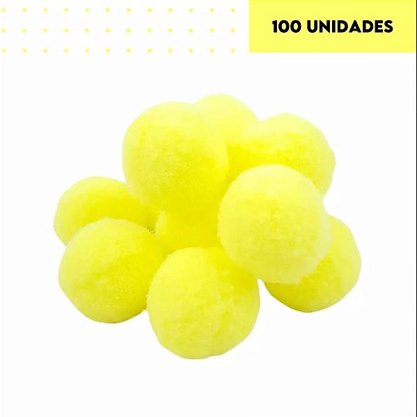 POMPOM POLIESTER 20mm - AMARELO GEMA 106 - 100 und