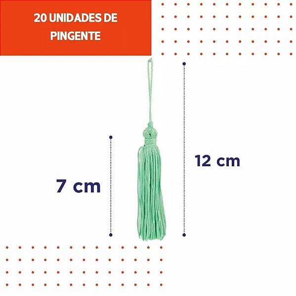 TASSEL SIMPLES 70MM COM 5 UND - VERDE MAR 193