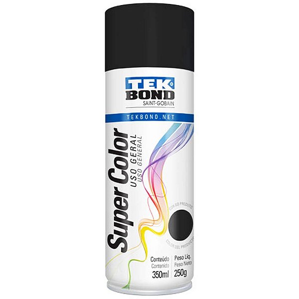TEKBOND TINTA SPRAY USO GERAL PRETO FOSCO 350ML