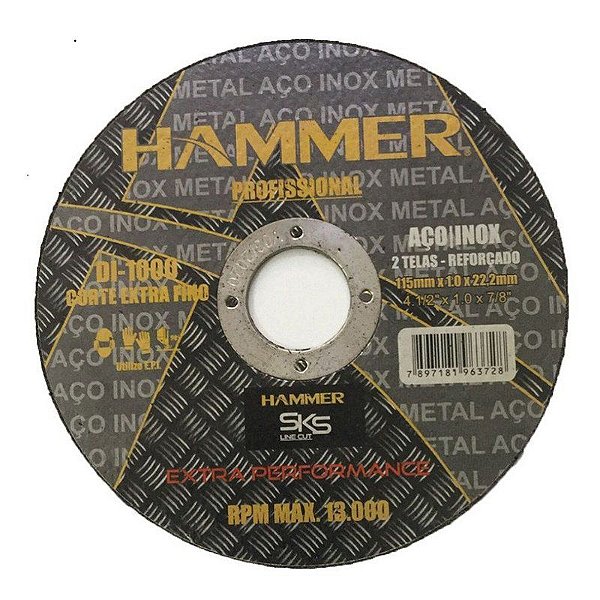 HAMMER DISCO INOX 4.1/2 X 7/8" (22MM)