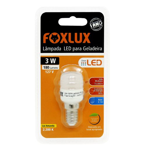 FOXLUX LAMP.LED P/GELADEIRA 3W 127V E-14