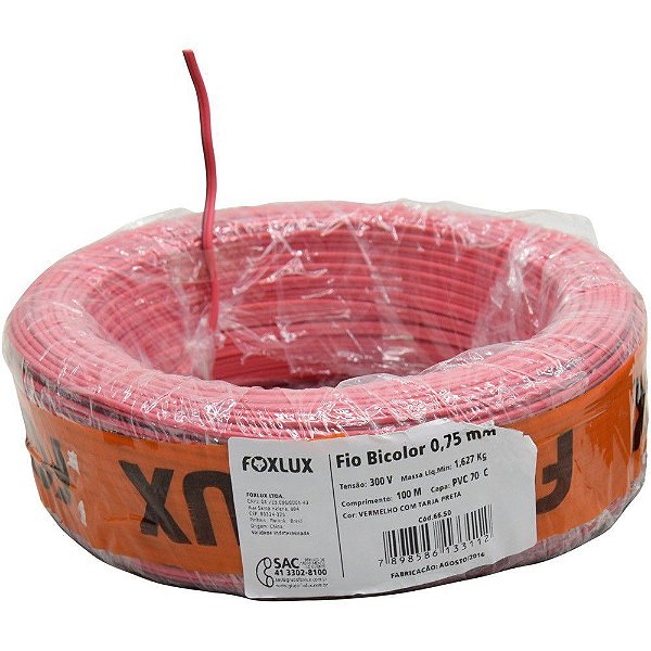 FOXLUX FIO BICOLOR 0.75MM (2X18 AWG) 100MT