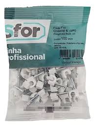 SFOR FIXA FIO COAXIAL N°6 BRANCO C/100