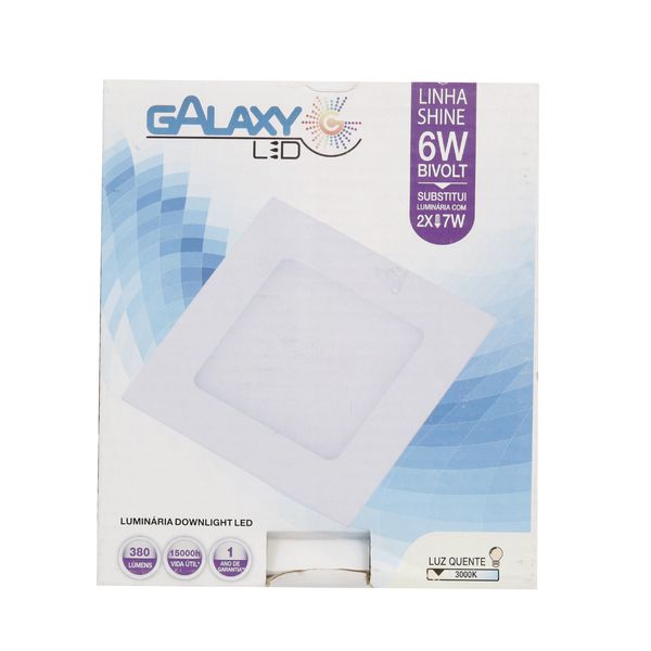 GALAXY LUMINARIA LED 06W EMBUTIR QUADRADA