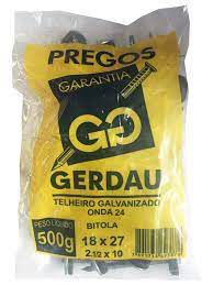 GERDAU PREGO TELHEIRO 18X27 500G