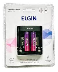 ELGIN CARREGADOR USB DE PILHAS AA/AAA/9V C/CABO E PILHA AA RECARREGAVEL