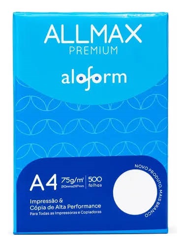 PAPEL SULFITE ALLMAX PREMIUM A4 C/500 FOLHAS