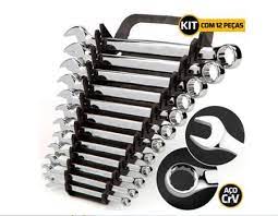 HAMMER JOGO CHAVE COMBINADA ACO CARBONO CROMO VANADIO 12 PECAS