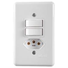 ILUMI CONJUNTO STYLUS 2INTERRUPTOR SIMPLES 10A + TOMADA 10A 250V (20210)