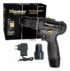 TITANIUM PARAFUSADEIRA SPECIAL EDITION PRETA 1.2AH 12V