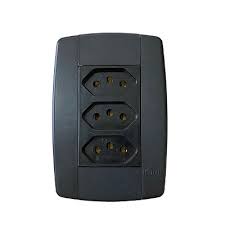 ILUMI CONJUNTO LEV 3 TOMADAS 20A PRETA 250V (871244)