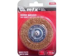 MTX ESCOVA ACO CIRCULAR LATONADA 75MM HASTE 6MM
